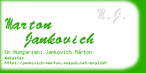 marton jankovich business card