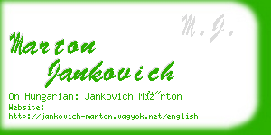 marton jankovich business card